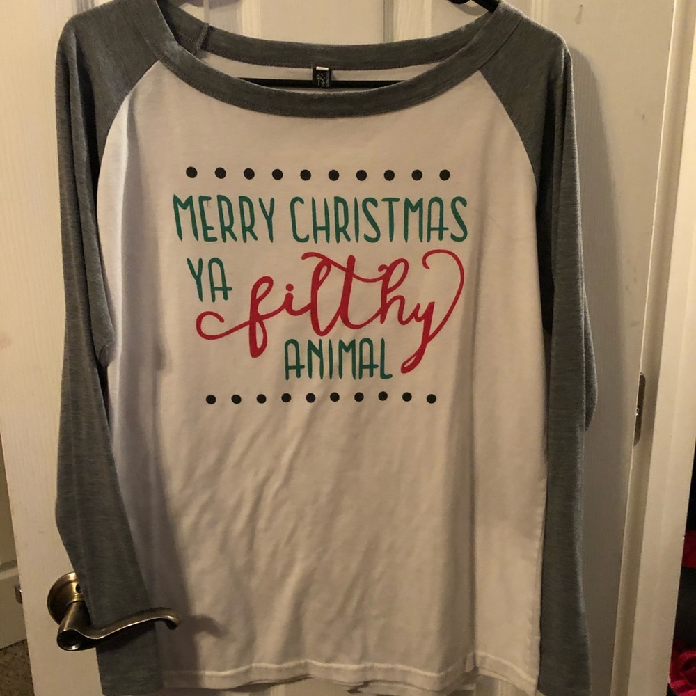 “Merry Christmas ya Filthy Animal” Baseball Tee
